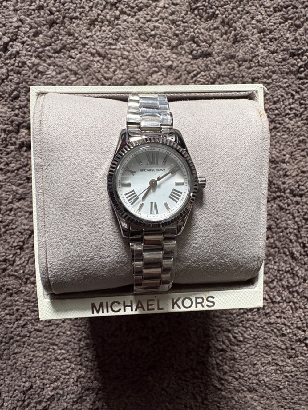 Michael Kors Silver and White Bracelet Watch